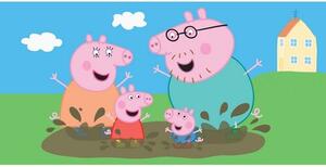 Prosop Purcelușa Peppa Pig Family in a puddle, 70 x 140 cm