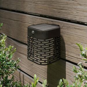 Philips Lampa de perete solară cu LED Hara, negru, senzor, IP44, Negru, Plastic