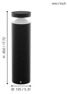 Eglo 97632 - Lampă LED de exterior MELZO LED/11W/230V, neagră, 450 mm, IP65