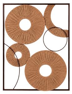 Decoratiune de perete CIRCLES metalica 48x68 cm, maro