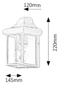 Rabalux 8754 - Aplică perete exterior NORVICH 1xE27/60W/230V IP43