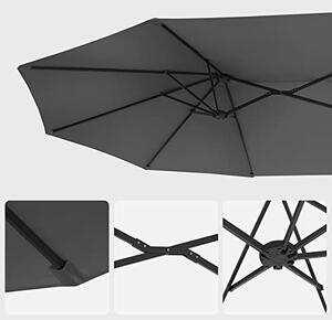 Umbrela pentru terasa, Songmics, Gri, 460x270x245 cm