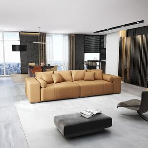 Canapea extensibilă dumonde cu ladă de depozitare si sezut confortabil din spuma high-density, Marbela Enjoy Mango XXL 295x120 cm