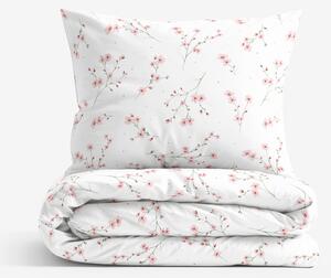 Goldea lenjerie de pat 100% bumbac - sakura înflorită 150 x 200 și 50 x 60 cm