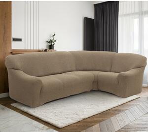Husă extensibilă pentru canapea de colț Denia nuc, 340 - 540 cm x 60 - 110 cm