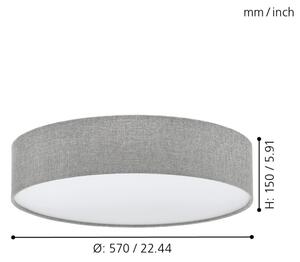 Eglo 97613 - Plafonieră PASTERI 3xE27/60W/230V 57 cm