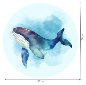 PIPPER. Autocolant circular de perete „Balena” mărimea: 60cm