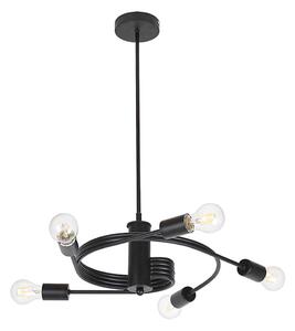 Rabalux 2098 - Lustră aplicată CARLY 5xE27/15W/230V negru