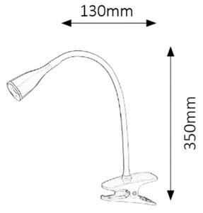 Rabalux 4198 - Lampă de birou LED cu clemă JEFF LED/4,5W/230V roșie