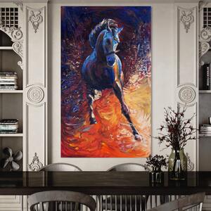 Tablou Canvas Premium LuxCanva® A1274, Horse , Living, Cal, Curse, Animal, Dormitor, Culori Vibrante
