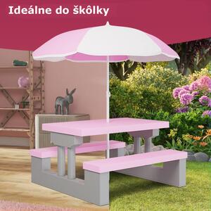 Set de mobilier pentru copii cu umbrelă, roz