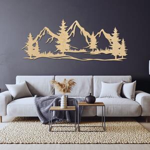 Decorațiune murală din lemn - munți și păduri impunătoare | MAGNA
