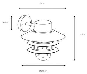 Lucide 11874/01/12 - Aplică perete exterior ZICO 1xE27/60W/230V IP44
