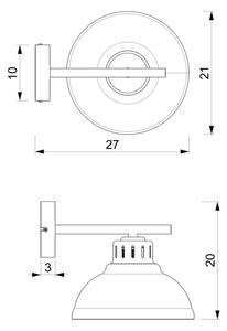 Lampă de perete SVEN 1xE27/15W/230V roșu