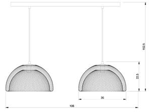 Lucide 78387/02/30 - Lustră pe cablu MESH 2xE27/60W/230V