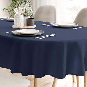 Goldea față de masă loneta - albastru-indigo - ovală 120 x 160 cm