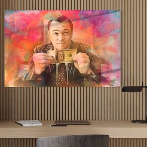 Tablou Canvas Premium LuxCanva® A1225, Dollar DiCaprio , Decorativ, Birou, Leonardo DiCaprio, Bani, Vedeta, Actor, Living, Culori Vibrante