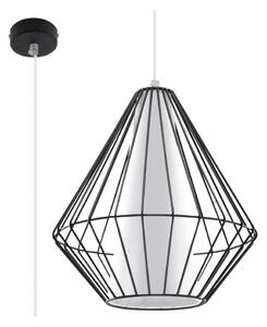 Lustră pe cablu DEMI 1xE27/60W/230V negru/alb