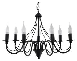 Lustră pe lanț MINERWA 7 7xE14/40W/230V negru