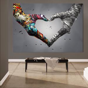Tablou Canvas Premium LuxCanva® A1215, Heart Hands , Decorativ, Inima, Living, Love, Iubire, Dormitor, Culori Vibrante