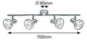 Rabalux 5550 - Lampă spot HOLLY 4xE14/40W/230V auriu