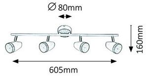 Rabalux 5567 - Spot LED KAREN 4xLED/4W/230V