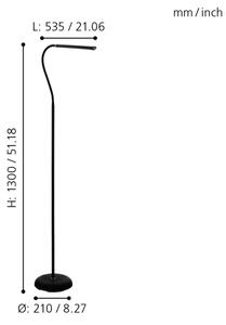 Eglo 96439 - Lampadar LED LAROA LED/4,5W/230V negru