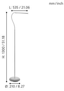 Eglo 96436 - Lampadar LED LAROA LED/4,5W/230V alb