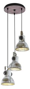 Eglo 79371 - Lustră suspendată pe cablu BARNSTAPLE 3xE27/40W/230V maro/patină