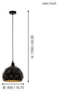 Eglo 97841 - Lustră pe cablu ROCCAFORTE 1xE27/60W/230V