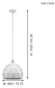 Eglo 97854 - Lustră pe cablu ROCCAFORTE 1xE27/60W/230V