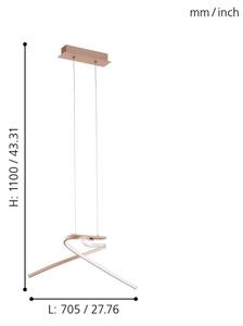 Eglo 97362 - Lustră LED pe cablu PALOZZA 2xLED/11W/230V