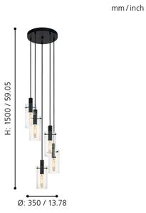Eglo 97368 - Lustră pe cablu MONTEFINO 5xE27/60W/230V