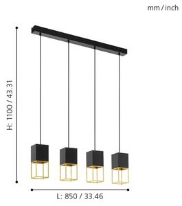 Eglo 97734 - Lustră LED pe cablu MONTEBALDO 4xGU10/5W/230V