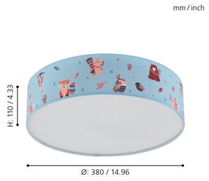 Eglo 97575 - Plafonieră copii RUFFO 2xE27/40W/230V