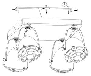 Eglo 49079 - Plafonieră cu spoturi GATEBECK 4xE14/40W/230V