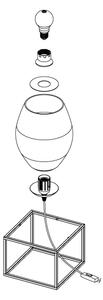 Eglo 97209 - Lampă de masă OLIVAL 1 1xE27/40W/230V