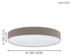 Eglo 97783 - Plafonier LED ROMAO 3, dimabil, 60W, 230V