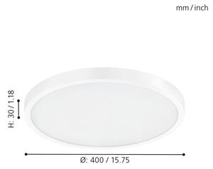 Eglo 97262 - Plafonieră LED FUEVA 1 LED/25W/230V albă rotundă 2500 lm