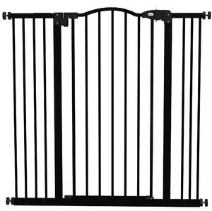 PawHut Poartă Extensibilă pentru Câini fără Șuruburi, Poartă de Siguranță Reglabilă, 94-100x94 cm, Negru | Aosom Romania