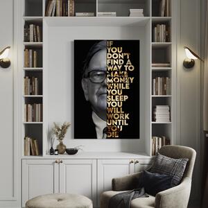 Tablou Canvas Premium LuxCanva® A1187, Warren Buffett , Om De Afacefri, Motivational, Birou, Investitor, Culori Vibrante
