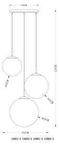 Globo 15865-3 - Lustră pe cablu VARUS 3xE27/40W/230V