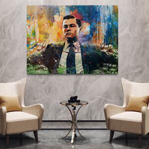 Tablou Canvas Premium LuxCanva® A1172, Money Men , Motivational, Living, Birou, Bani, Leonardo DiCaprio, Culori Vibrante