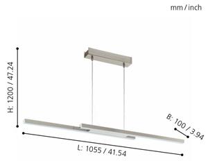 Eglo 33232 - Lustră suspendată FRAIOLI-C, LED RGBW dimabilă, LED/34W/230V, crom mat