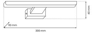 Aplica LED de perete pentru baie SHINE, 7W/230V, 30 cm, IP44, crom lucios