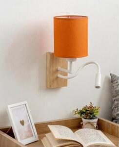 Brilagi - Aplica de perete LED NUBILA WOOD 1xE27/25W/230V + LED/3W, stejar/alb/portocaliu