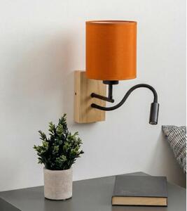 Brilagi - Lampă LED de perete NUBILA WOOD 1xE27/25W/230V + LED/3W stejar/negru/portocaliu