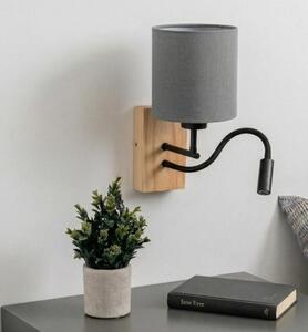 Brilagi - Aplica de perete LED NUBILA WOOD 1xE27/25W/230V + LED/3W stejar/negru/gri deschis