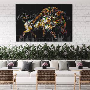 Tablou Canvas Premium LuxCanva® A1161, Stock Market , Bull Market, Bear Market, Financiar, Motivational, Culori Vibrante