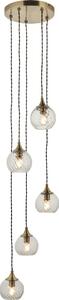 Endon 119435 - Candelabru suspendat pe cablu ALLEGRA 5xE14/7W/230V alamă